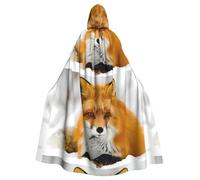 YYHHAOFA Yellow Fox Pattern Halloween Adult Hooded Cape Men'S And Women'S Clothing Mantle Role-Playing