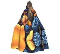 YYHHAOFA Yellow Pebbles Pattern Halloween Adult Hooded Cape Men'S And Women'S Clothing Mantle Role-Playing