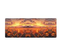 YYHHAOFA Yellow Sunflowers At Sunset Printed Extra Large Mouse Pad, Computer Office Anti Slip Gaming Keyboard Thickened Version 12x31.5in