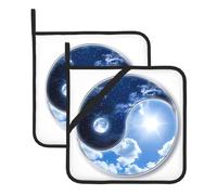 YYHHAOFA Yin Yang Sky Prints Square heat-proof pot holders (set of two) 8x8 in : Thick and durable, Anti-scalding and easy to clean