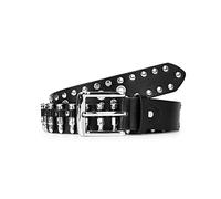 YYHJM Bullet Rivet Belts Personalized Black Belt Fantastic Pu Leather Belt For Jeans Hip Hop, Black, 33"-38"