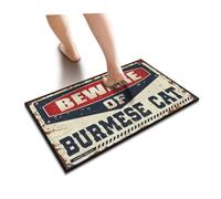 YYHLEH Cool Room Accessories For Teens Boys Beware Of Burmese Cat Doormat | Gaming Room Accessories Doormats With Funny Saying Outdoor Mats For Front Door Shoes Here Mat(50X80CM)