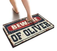 YYHLEH Funny Rugs For Front Door Beware Of Oliver Doormat | Summer Door Mat Outdoor Funny Text Doormat Fall Outdoor Mats For Front Door Bar Decor For Hom(40X60CM)