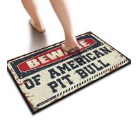 YYHLEH Knock Before Entering Door Sign Beware Of American Pit Bull Doormat | Indoor Mats For Front Door Entry Fall Mats Outdoor Indoor Doormat Room Accessories For Teen Boys(50X80CM)