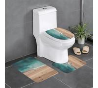 YYHWHJDE 3-Piece Anti Slip Floor Mat Set Aerial view of the beach Prints Bathroom Rugs for Ultimate Comfort, Master Bathrooms