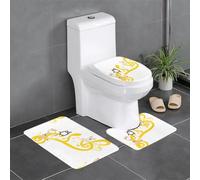 YYHWHJDE 3-Piece Anti Slip Floor Mat Set Animals in the musical notes Prints Bathroom Rugs for Ultimate Comfort, Master Bathrooms