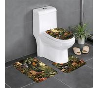 YYHWHJDE 3-Piece Anti Slip Floor Mat Set Animals In The Rainforest Prints Bathroom Rugs for Ultimate Comfort, Master Bathrooms