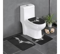 YYHWHJDE 3-Piece Anti Slip Floor Mat Set Bats in the Sky Pattern Bathroom Rugs for Ultimate Comfort, Master Bathrooms