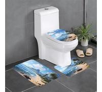 YYHWHJDE 3-Piece Anti Slip Floor Mat Set Beautiful hawaii beach Prints Bathroom Rugs for Ultimate Comfort, Master Bathrooms