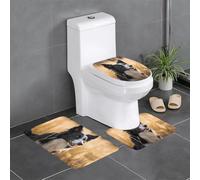 YYHWHJDE 3-Piece Anti Slip Floor Mat Set Border Collie Prints Bathroom Rugs for Ultimate Comfort, Master Bathrooms