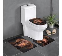 YYHWHJDE 3-Piece Anti Slip Floor Mat Set brown labrador retriever Prints Bathroom Rugs for Ultimate Comfort, Master Bathrooms