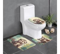 YYHWHJDE 3-Piece Anti Slip Floor Mat Set Cartoon cute otter Prints Bathroom Rugs for Ultimate Comfort, Master Bathrooms
