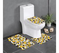 YYHWHJDE 3-Piece Anti Slip Floor Mat Set Cell Molecules Prints Bathroom Rugs for Ultimate Comfort, Master Bathrooms