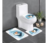YYHWHJDE 3-Piece Anti Slip Floor Mat Set Chicken in the snow cave Prints Bathroom Rugs for Ultimate Comfort, Master Bathrooms