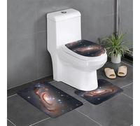 YYHWHJDE 3-Piece Anti Slip Floor Mat Set Constellation Star Clusters Galaxies Prints Bathroom Rugs for Ultimate Comfort, Master Bathrooms