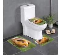 YYHWHJDE 3-Piece Anti Slip Floor Mat Set Cute Guinea Pigs Prints Bathroom Rugs for Ultimate Comfort, Master Bathrooms