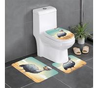 YYHWHJDE 3-Piece Anti Slip Floor Mat Set Cute Ostrich Prints Bathroom Rugs for Ultimate Comfort, Master Bathrooms