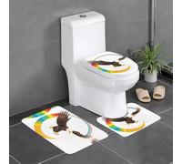 YYHWHJDE 3-Piece Anti Slip Floor Mat Set Eagle on the rainbow Pattern Bathroom Rugs for Ultimate Comfort, Master Bathrooms