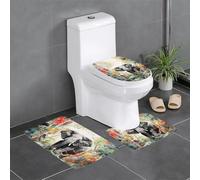 YYHWHJDE 3-Piece Anti Slip Floor Mat Set Elephants in the Forest Prints Bathroom Rugs for Ultimate Comfort, Master Bathrooms