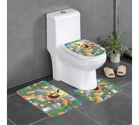 YYHWHJDE 3-Piece Anti Slip Floor Mat Set Enlightenment Animals Prints Bathroom Rugs for Ultimate Comfort, Master Bathrooms