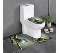 YYHWHJDE 3-Piece Anti Slip Floor Mat Set Ethereal nightingale bird Prints Bathroom Rugs for Ultimate Comfort, Master Bathrooms