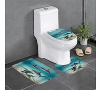 YYHWHJDE 3-Piece Anti Slip Floor Mat Set fish in the deep sea Prints Bathroom Rugs for Ultimate Comfort, Master Bathrooms