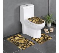 YYHWHJDE 3-Piece Anti Slip Floor Mat Set gold money symbol Prints Bathroom Rugs for Ultimate Comfort, Master Bathrooms