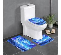 YYHWHJDE 3-Piece Anti Slip Floor Mat Set Gorgeous Northern Lights Prints Bathroom Rugs for Ultimate Comfort, Master Bathrooms