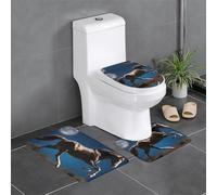 YYHWHJDE 3-Piece Anti Slip Floor Mat Set Horse Under The Moon Prints Bathroom Rugs for Ultimate Comfort, Master Bathrooms
