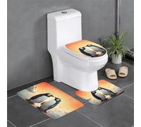 YYHWHJDE 3-Piece Anti Slip Floor Mat Set i love penguins Pattern Bathroom Rugs for Ultimate Comfort, Master Bathrooms