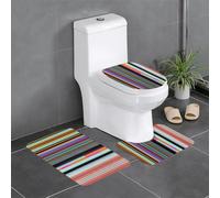YYHWHJDE 3-Piece Anti Slip Floor Mat Set Irregular vertical lines Prints Bathroom Rugs for Ultimate Comfort, Master Bathrooms