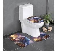 YYHWHJDE 3-Piece Anti Slip Floor Mat Set King octopus coming ashore Prints Bathroom Rugs for Ultimate Comfort, Master Bathrooms