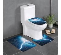 YYHWHJDE 3-Piece Anti Slip Floor Mat Set lightning Pattern Bathroom Rugs for Ultimate Comfort, Master Bathrooms