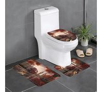 YYHWHJDE 3-Piece Anti Slip Floor Mat Set London Prints Bathroom Rugs for Ultimate Comfort, Master Bathrooms