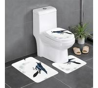 YYHWHJDE 3-Piece Anti Slip Floor Mat Set Magpie on the moon Prints Bathroom Rugs for Ultimate Comfort, Master Bathrooms