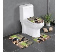 YYHWHJDE 3-Piece Anti Slip Floor Mat Set Maple German Shepherd Dog Prints Bathroom Rugs for Ultimate Comfort, Master Bathrooms