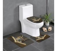 YYHWHJDE 3-Piece Anti Slip Floor Mat Set Owl reading a book Prints Bathroom Rugs for Ultimate Comfort, Master Bathrooms