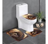 YYHWHJDE 3-Piece Anti Slip Floor Mat Set pangolin parenting print Prints Bathroom Rugs for Ultimate Comfort, Master Bathrooms