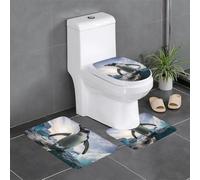 YYHWHJDE 3-Piece Anti Slip Floor Mat Set penguins Pattern Bathroom Rugs for Ultimate Comfort, Master Bathrooms