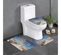 YYHWHJDE 3-Piece Anti Slip Floor Mat Set Poplar trees in the desert Prints Bathroom Rugs for Ultimate Comfort, Master Bathrooms