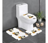 YYHWHJDE 3-Piece Anti Slip Floor Mat Set Pumpkin Ghost in the Pumpkin Pattern Bathroom Rugs for Ultimate Comfort, Master Bathrooms