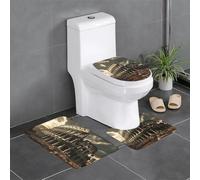 YYHWHJDE 3-Piece Anti Slip Floor Mat Set Remains of the Roman Colosseum Prints Bathroom Rugs for Ultimate Comfort, Master Bathrooms