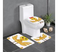 YYHWHJDE 3-Piece Anti Slip Floor Mat Set rooster in the square Pattern Bathroom Rugs for Ultimate Comfort, Master Bathrooms