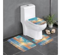 YYHWHJDE 3-Piece Anti Slip Floor Mat Set seagulls by the sea Prints Bathroom Rugs for Ultimate Comfort, Master Bathrooms