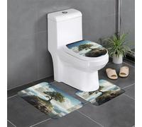 YYHWHJDE 3-Piece Anti Slip Floor Mat Set Small tree on the mountain Prints Bathroom Rugs for Ultimate Comfort, Master Bathrooms