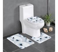 YYHWHJDE 3-Piece Anti Slip Floor Mat Set snowy owl eyes Prints Bathroom Rugs for Ultimate Comfort, Master Bathrooms