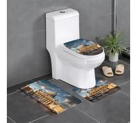 YYHWHJDE 3-Piece Anti Slip Floor Mat Set St Peter's Basilica Prints Bathroom Rugs for Ultimate Comfort, Master Bathrooms