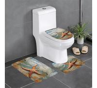 YYHWHJDE 3-Piece Anti Slip Floor Mat Set Starfish in the sand Prints Bathroom Rugs for Ultimate Comfort, Master Bathrooms