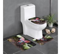 YYHWHJDE 3-Piece Anti Slip Floor Mat Set Strange Insects Prints Bathroom Rugs for Ultimate Comfort, Master Bathrooms