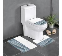 YYHWHJDE 3-Piece Anti Slip Floor Mat Set The endless sea Prints Bathroom Rugs for Ultimate Comfort, Master Bathrooms